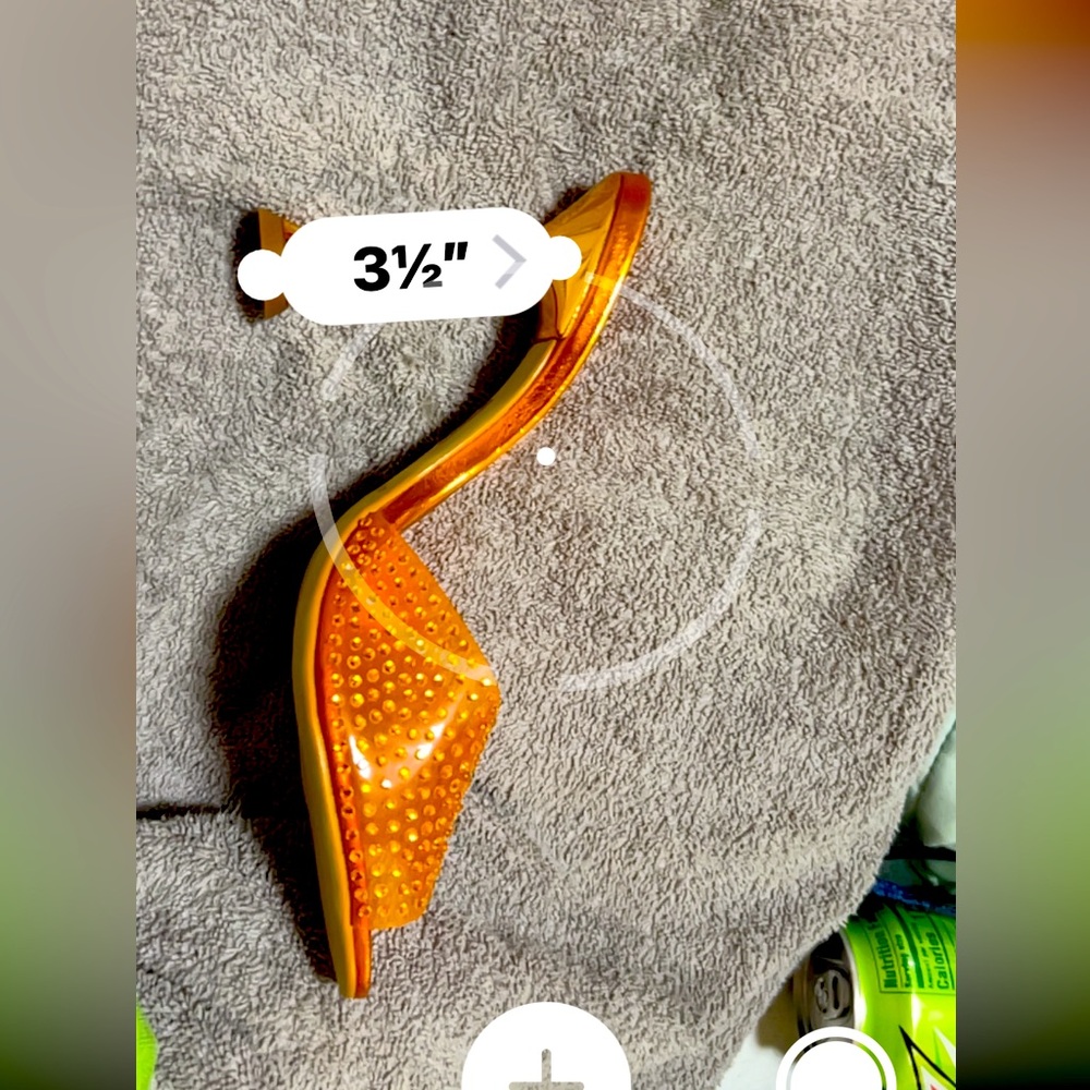 Brand New! Never worn! Idore orange metallic/jelly slip on heels women’s size 8b